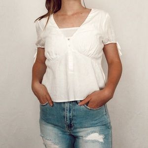 White cropped blouse